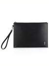 Tiny Monogram Silver Clutch Bag Black - SAINT LAURENT - BALAAN 3