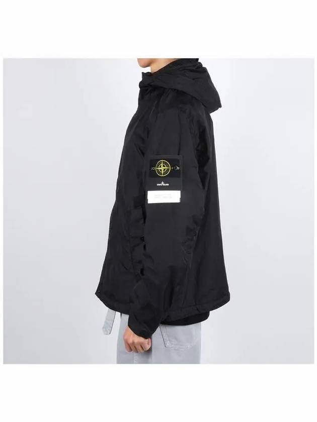 4100092 Crinkle Reps R-NY Wind Resistant Anti Drop Hooded Jacket Black - STONE ISLAND - BALAAN 4