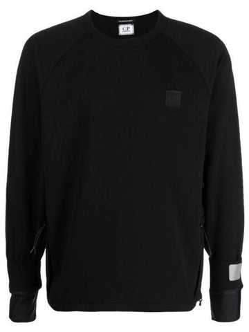 Metropolis Series Stretch Fleece Pocket Sweatshirt Black - CP COMPANY - BALAAN 1