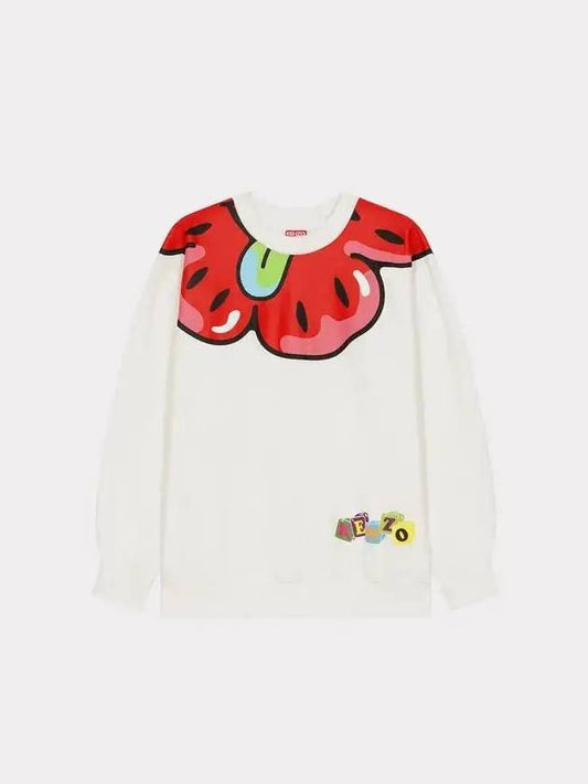 Boke Boy Flower Print Cotton Sweatshirt White - KENZO - BALAAN.