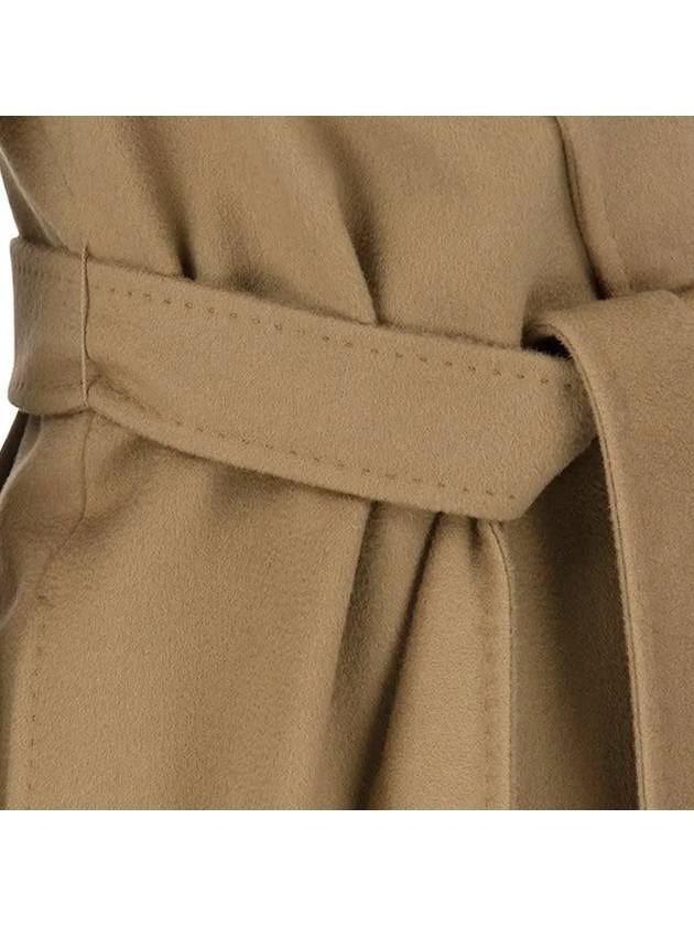 Women's Bdanton Silk Tone Long Wool Hooded Single Coat Camel - MAX MARA - BALAAN 5