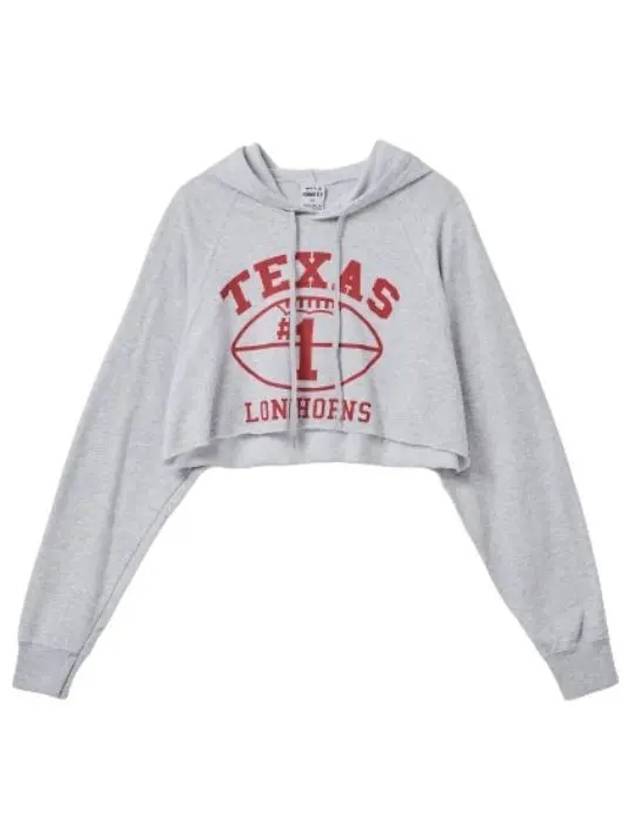 Texas crop hooded top heather gray - WILD DONKEY - BALAAN 2