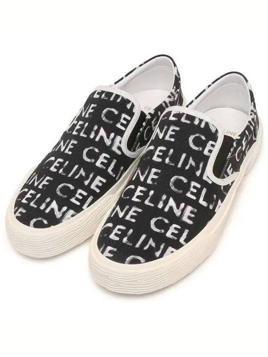 Elliott Celine Print Canvas Slips-On Black - CELINE - BALAAN 2