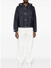 Marina Raw Plated Linen Hooded Jacket Royal Blue - STONE ISLAND - BALAAN 3