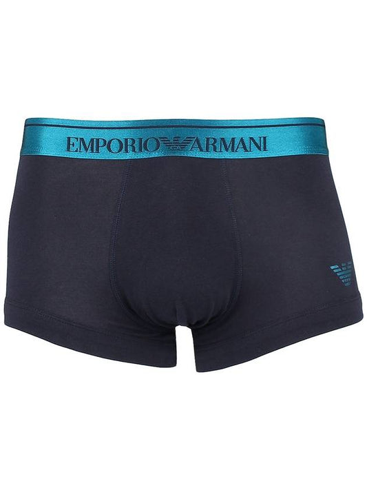 Men's Shiny Logo Stretch Briefs Blue Black - EMPORIO ARMANI - 1