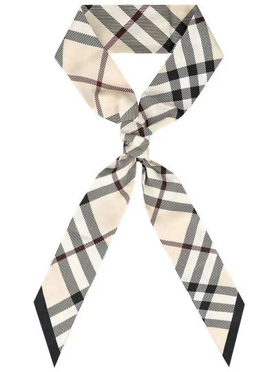 Skinny Check Silk Scarf Beige - BURBERRY - BALAAN 2