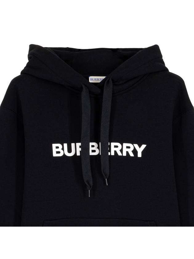 Logo Print Drawstring Hoodie Black - BURBERRY - BALAAN 3