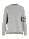 Diagonal Rugby Long Sleeve T Shirt Grey - THOM BROWNE - BALAAN 1