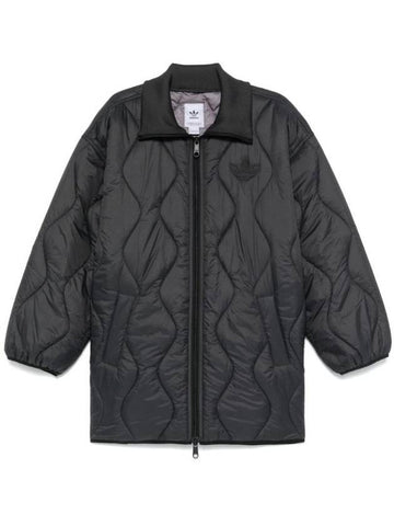 Logo Mid Quilted Zip-Up Jacket Black - ADIDAS - BALAAN 1