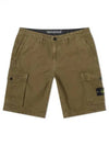 Men's Wappen Cotton Bermuda Cargo Shorts Khaki - STONE ISLAND - BALAAN 2