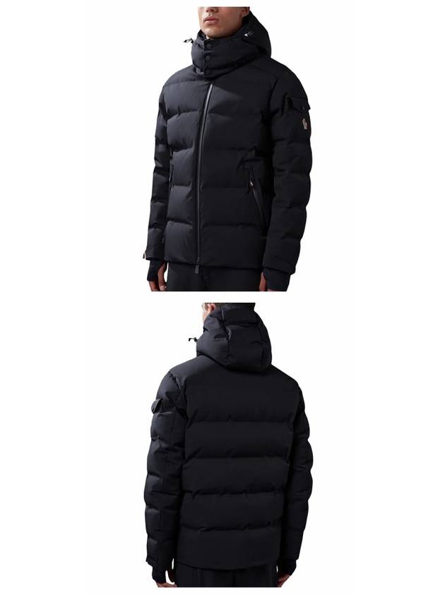 MONTGETECH Grenoble logo patch hooded down jacket black men s 1A00043 53066 999 TFS - MONCLER - BALAAN 4