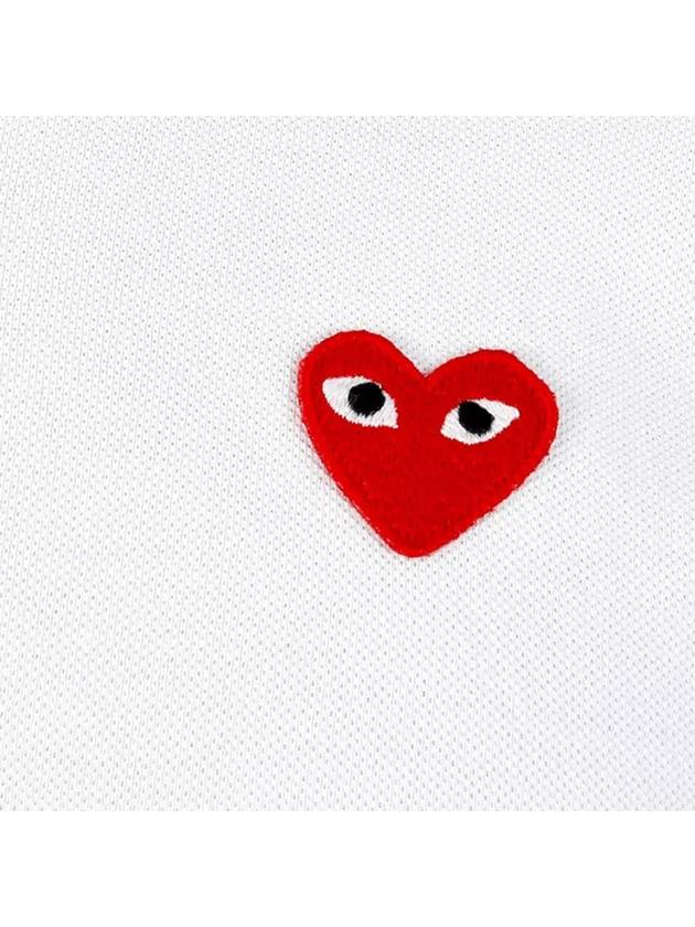 Red Heart Wappen Polo Shirt P1 T006 5 White - COMME DES GARCONS - BALAAN 5