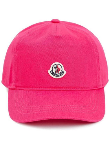 Logo Patch Cotton Ball Cap Pink - MONCLER - BALAAN 1