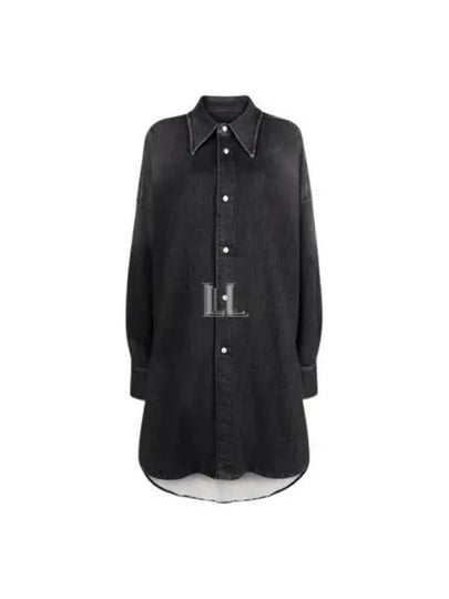 Button Up Denim Shirt Dress Mini Dress Black - MAISON MARGIELA - BALAAN 2