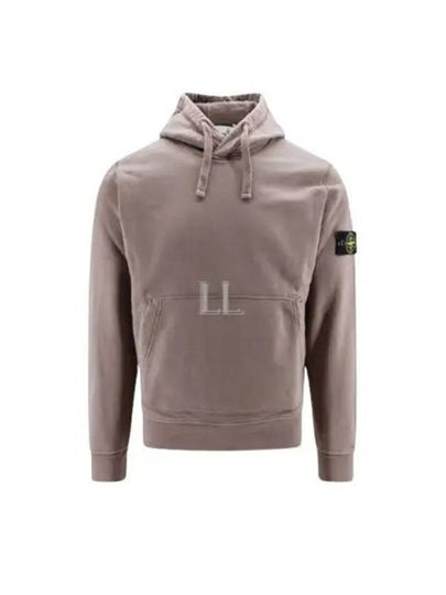 Logo Patch Drawstring Hoodie Grey - STONE ISLAND - BALAAN 2