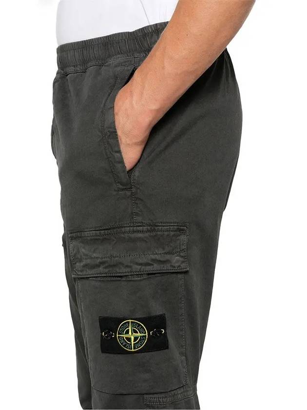 Stretch Cotton Cargo Straight Pants Grey - STONE ISLAND - BALAAN 4