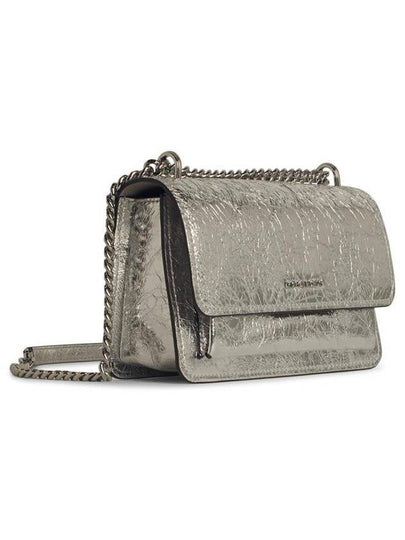 Michael Kors 'Claire' Silver Leather Crossbody Bag - MICHAEL KORS - BALAAN 2