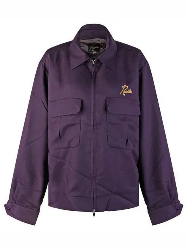 MR196 PURPLE logo embroidered gabardine sports jacket 998495 - NEEDLES - BALAAN 1