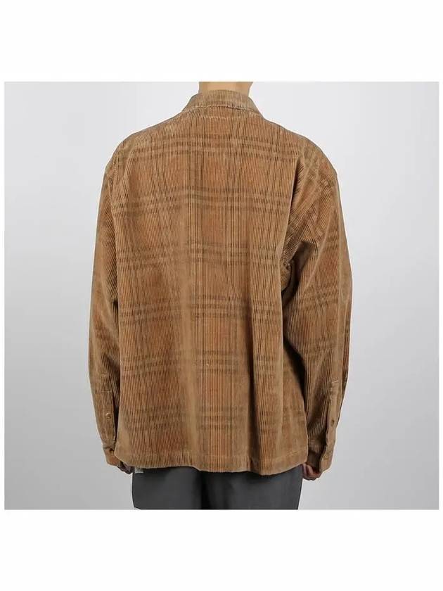 Check Corduroy Long Sleeve Shirt Beige - BURBERRY - BALAAN 5