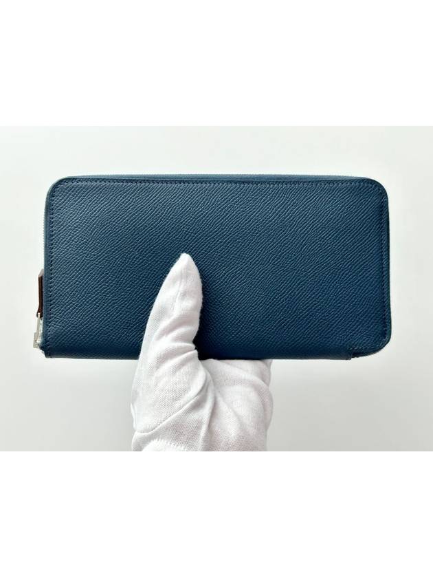 Unisex silk long wallet navy H084700ckaa - HERMES - BALAAN 8