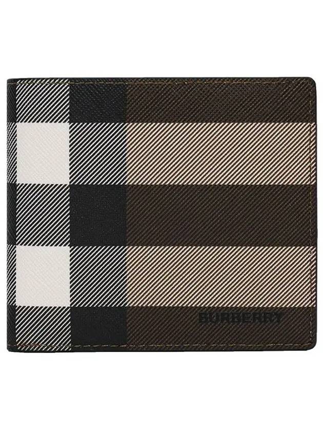 Check Leather International Bifold Wallet Dark Birch Brown - BURBERRY - BALAAN 2