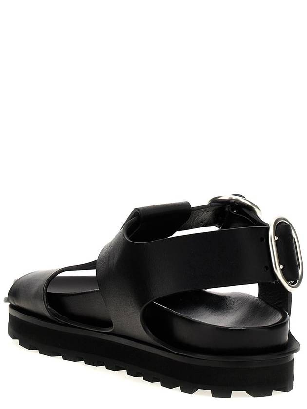 Buckle Detailed Sandals Black - JIL SANDER - BALAAN 4