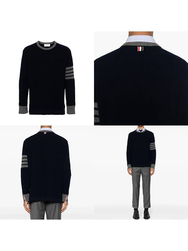 4 Bar Stripe Crewneck Knit Top Navy - THOM BROWNE - BALAAN 6