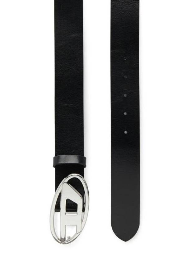 B 1DR D Logo Buckle Leather Belt Black - DIESEL - BALAAN 4