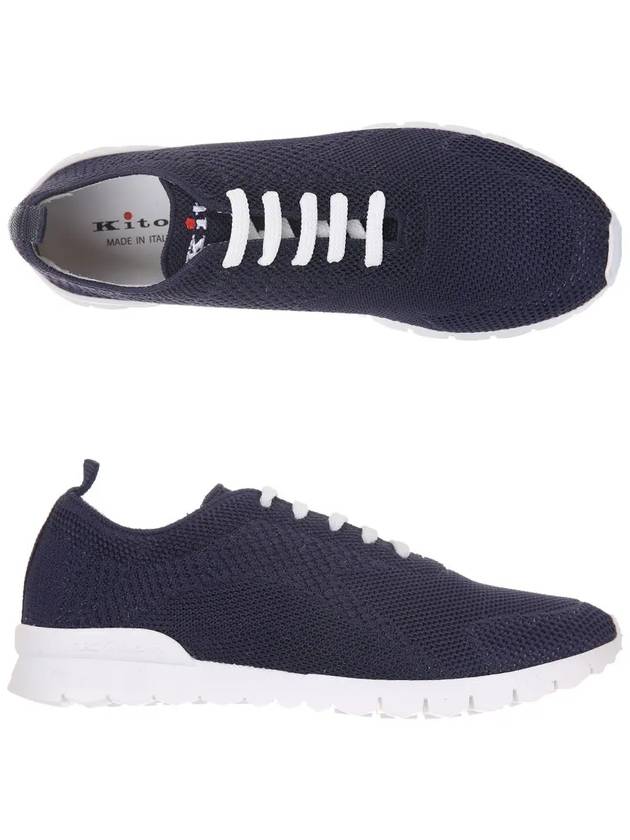 Fit Knit Low Top Sneakers Navy - KITON - BALAAN 3