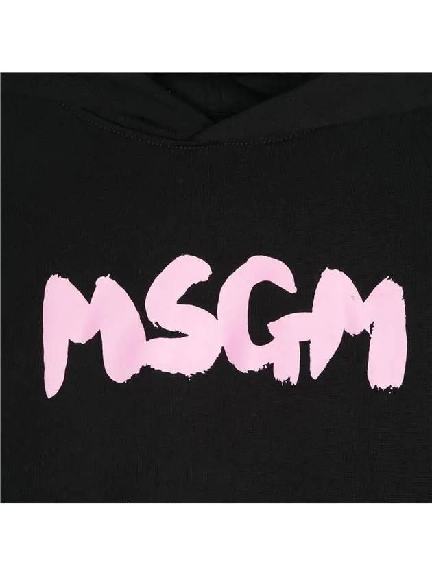 Kids Pink Painting Logo Hoodie Black - MSGM - BALAAN 2