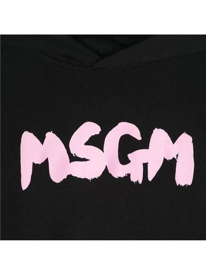 Kids Pink Painting Logo Hoodie Black - MSGM - BALAAN 2