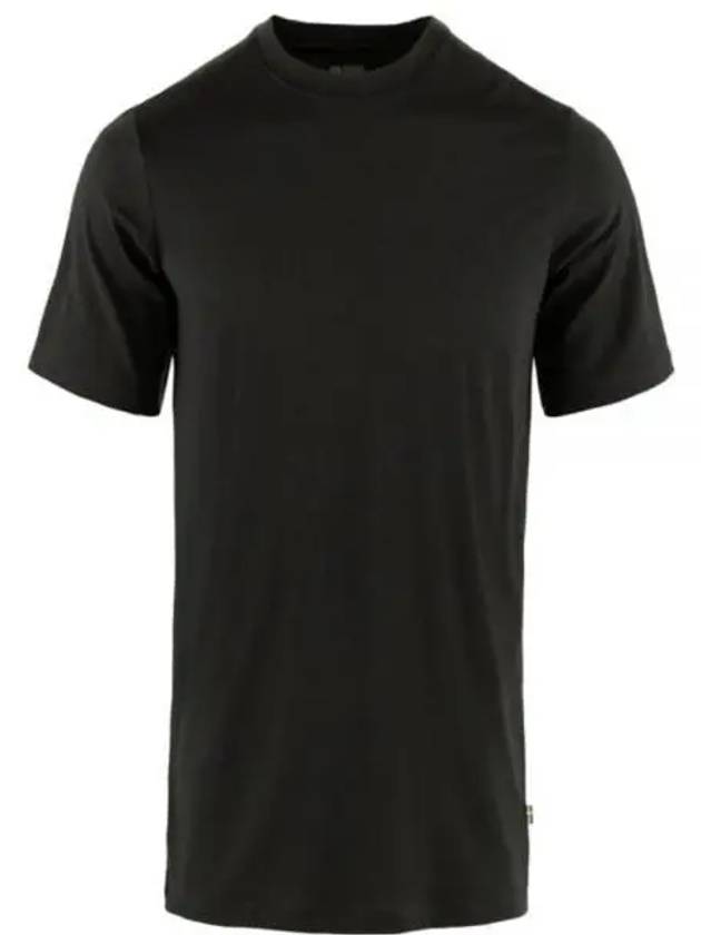 Men's Abisko Wool Short Sleeves T Shirt Black - FJALL RAVEN - BALAAN 2