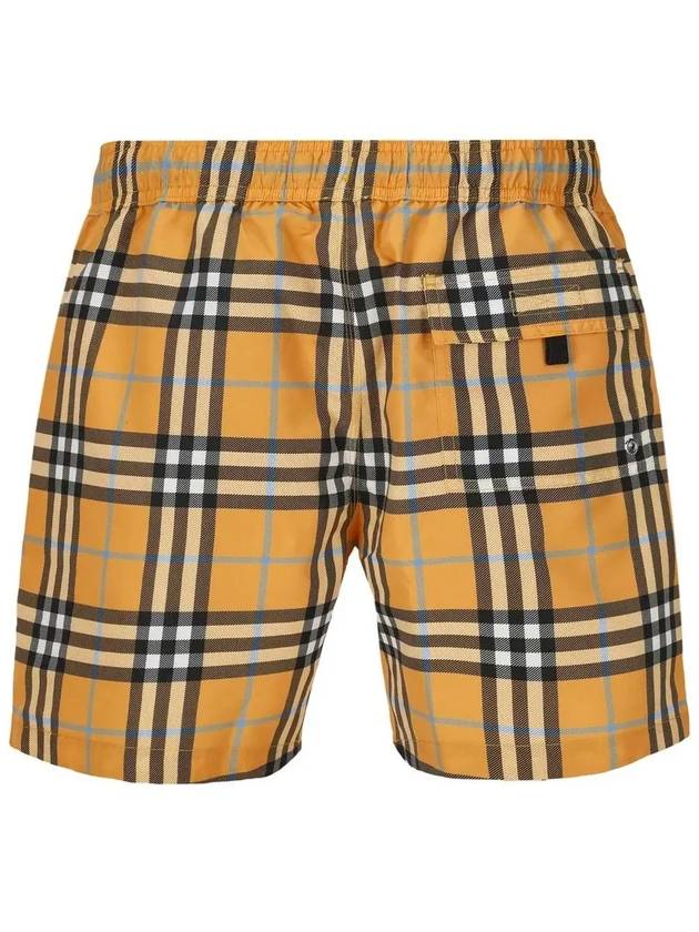 Check Drawstring Swim Shorts Orange - BURBERRY - BALAAN 4