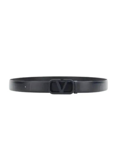 V Logo Leather Belt Black - VALENTINO - BALAAN 2