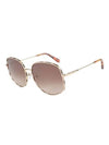 Eyewear Irregular Metal Sunglasses Brown - SALVATORE FERRAGAMO - BALAAN 1