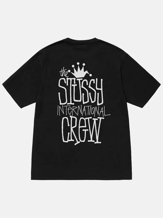 24SS Crown International Pigment Dyed T-Shirt Black 1905043 - STUSSY - BALAAN 1