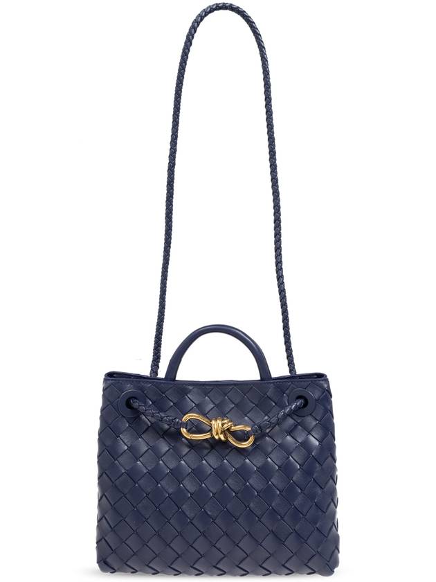 Bottega Veneta Shoulder Bag Andiamo Small, Women's, Navy Blue - BOTTEGA VENETA - BALAAN 1