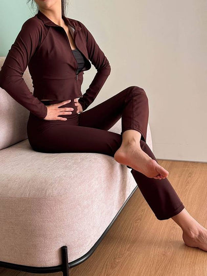 Point Fix Women's Diet Training Sweat Suit Warmer Flora Bootcut Leggings Brown - HOTSUIT - BALAAN 2