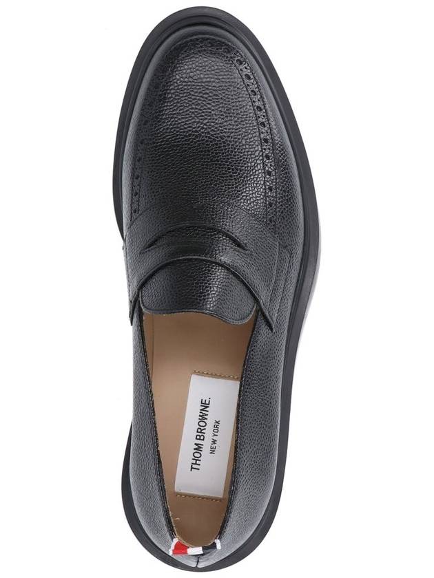 Pebble Grain Rubber Sole Penny Loafer Black - THOM BROWNE - BALAAN 6