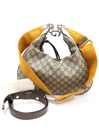 702823 GG Supreme Canvas WEB Trimming Attache Medium Shoulder Bag - GUCCI - BALAAN 2