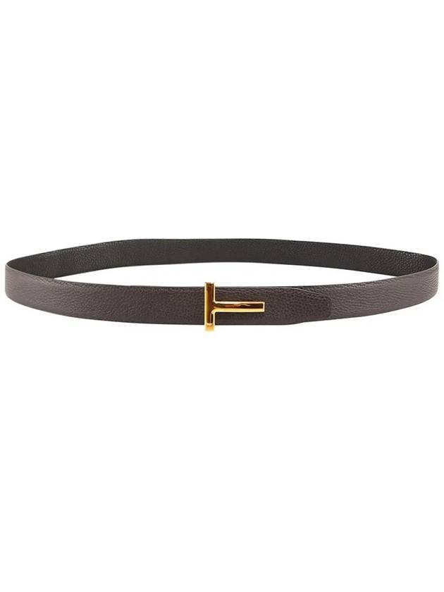 Reversible T Logo Leather Belt Dark Brown - TOM FORD - BALAAN 4