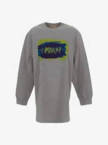 Logo Long Sleeve T-Shirt Grey - MARNI - BALAAN 1