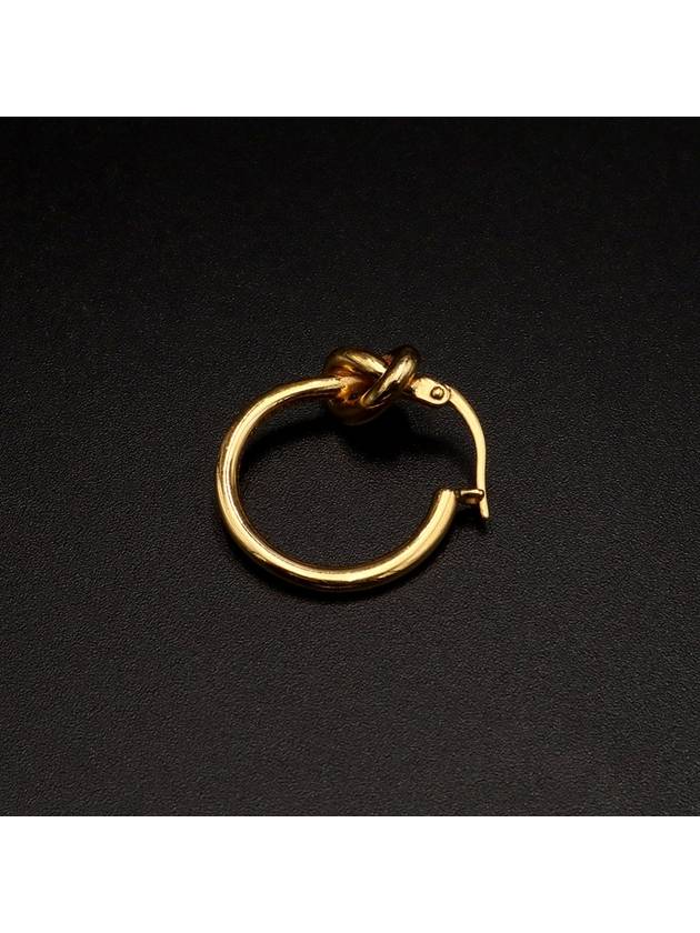 Gold Finish Brass Knot Small Hoop Earrings 46N556BRA 35OR - CELINE - BALAAN 5