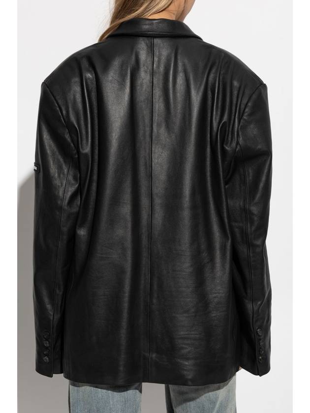 Balenciaga Leather Jacket In Oversize Style, Women's, Black - BALENCIAGA - BALAAN 4