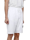 Cotton Fleece Cargo Bermuda Shorts White - STONE ISLAND - BALAAN 4