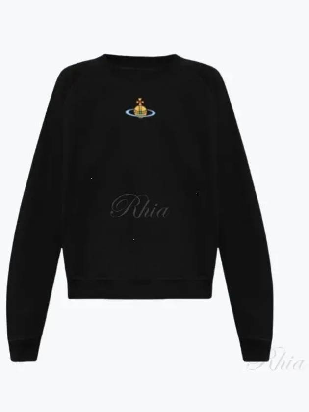 Embroidered Logo Cotton Sweatshirt Black - VIVIENNE WESTWOOD - BALAAN 2