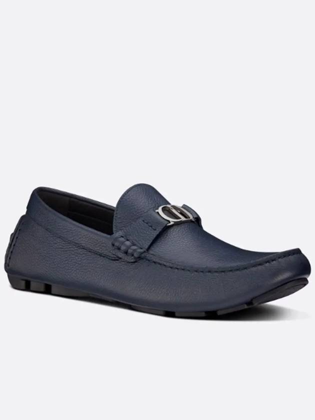 CD Signature Buckle Strap Loafers Blue - DIOR - BALAAN 3