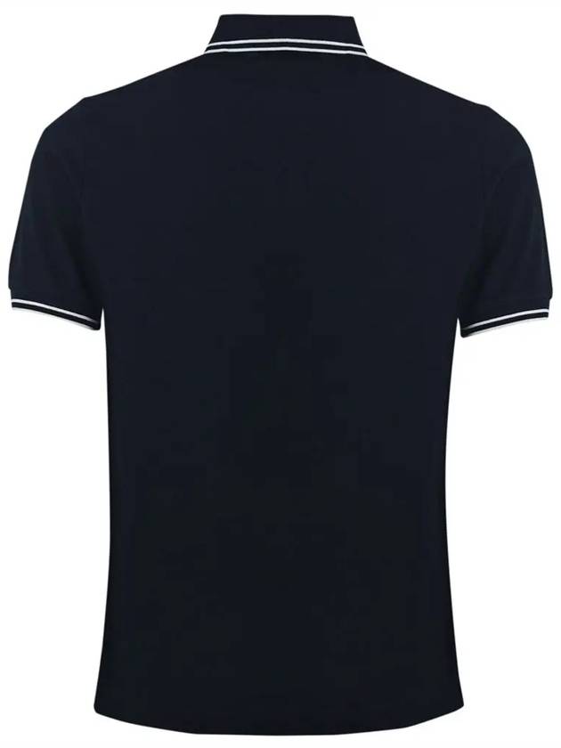 Stretch Cotton Pique Short Sleeve Polo Shirt Navy - STONE ISLAND - BALAAN 4