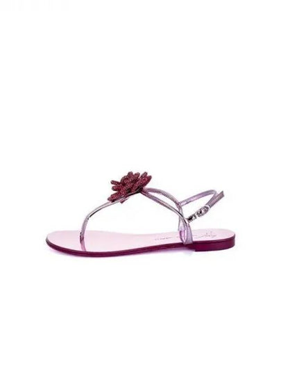 WOMEN ROCK Crystal Flower Sandals Pink 270163 - GIUSEPPE ZANOTTI - BALAAN 1