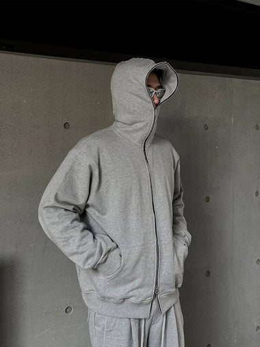 Face Full Zip Hoodie Grey - CLACO - BALAAN 1